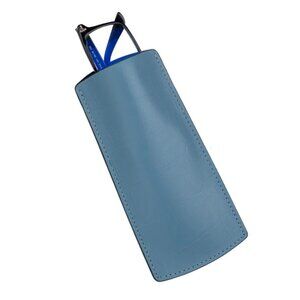 Luxury Calfskin Glasses Case – Alligator‑Style Texture - Seaside blue